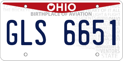OH license plate GLS6651