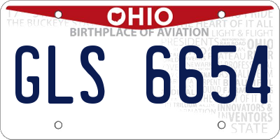OH license plate GLS6654