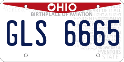 OH license plate GLS6665