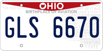 OH license plate GLS6670