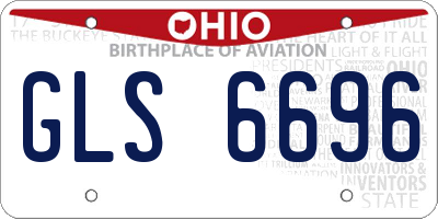 OH license plate GLS6696