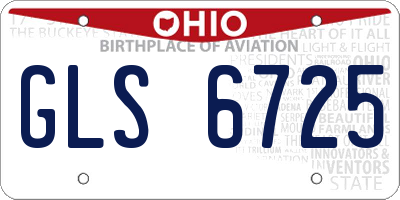 OH license plate GLS6725