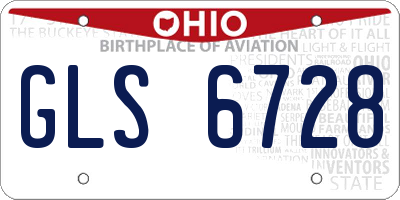 OH license plate GLS6728