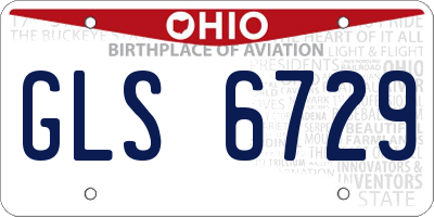 OH license plate GLS6729