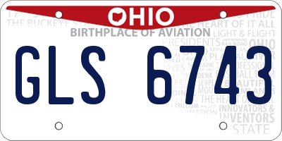 OH license plate GLS6743