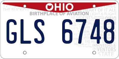 OH license plate GLS6748