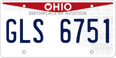 OH license plate GLS6751