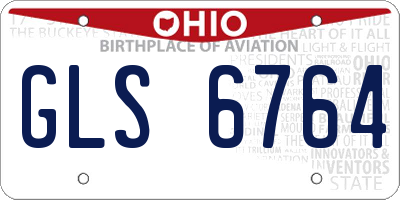OH license plate GLS6764