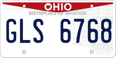 OH license plate GLS6768