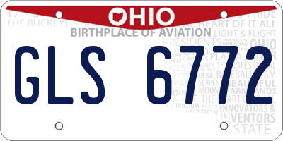 OH license plate GLS6772