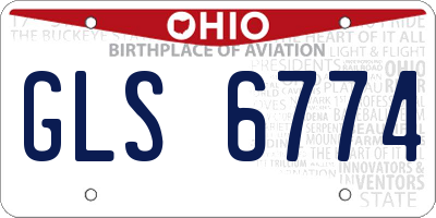 OH license plate GLS6774