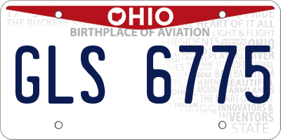 OH license plate GLS6775
