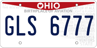 OH license plate GLS6777