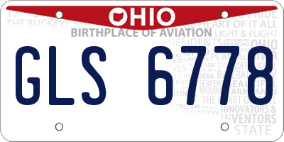 OH license plate GLS6778