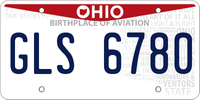 OH license plate GLS6780