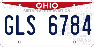 OH license plate GLS6784