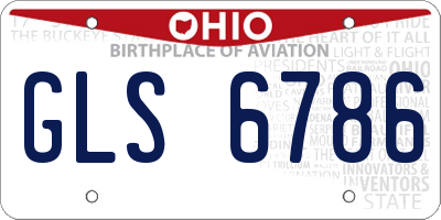OH license plate GLS6786