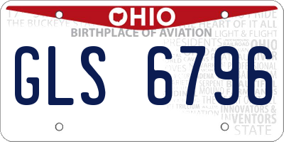 OH license plate GLS6796
