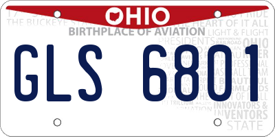 OH license plate GLS6801