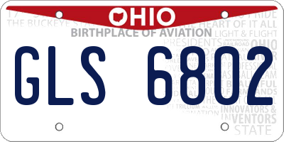 OH license plate GLS6802