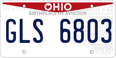 OH license plate GLS6803