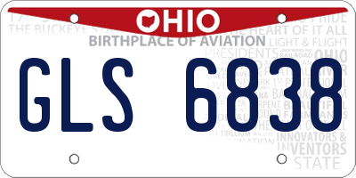 OH license plate GLS6838