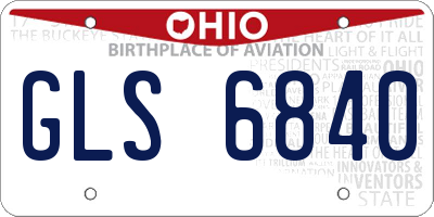OH license plate GLS6840