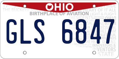 OH license plate GLS6847