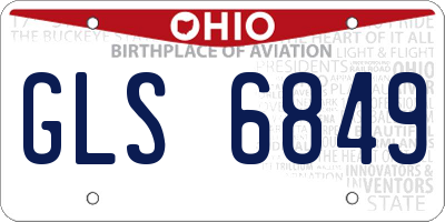 OH license plate GLS6849