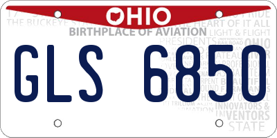 OH license plate GLS6850