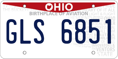 OH license plate GLS6851