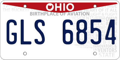 OH license plate GLS6854