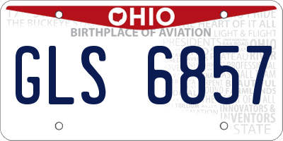 OH license plate GLS6857