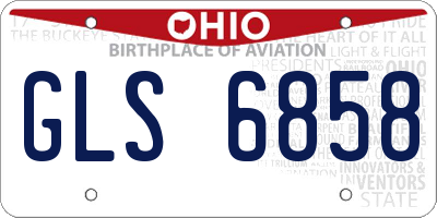 OH license plate GLS6858