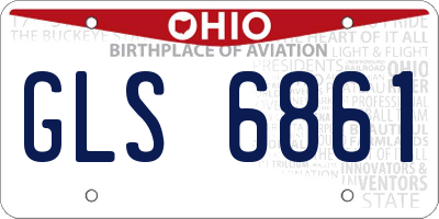 OH license plate GLS6861