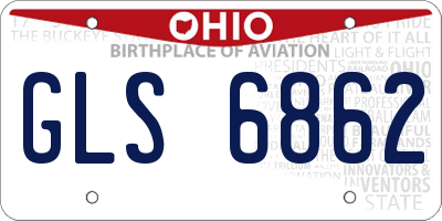 OH license plate GLS6862