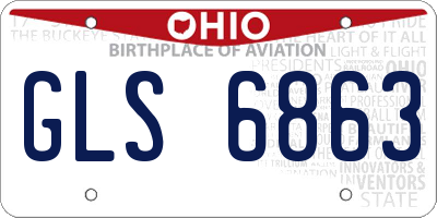OH license plate GLS6863