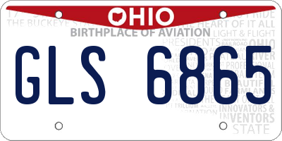 OH license plate GLS6865
