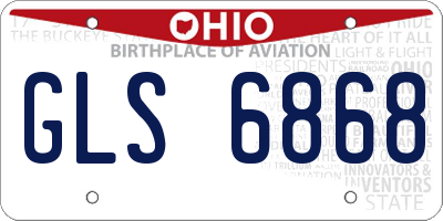 OH license plate GLS6868