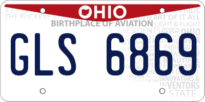 OH license plate GLS6869