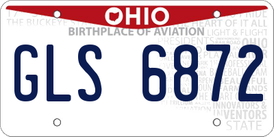 OH license plate GLS6872