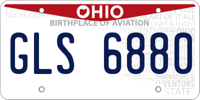 OH license plate GLS6880