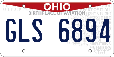 OH license plate GLS6894