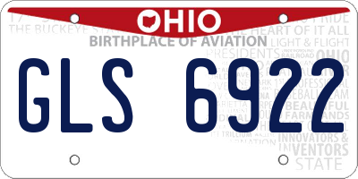 OH license plate GLS6922