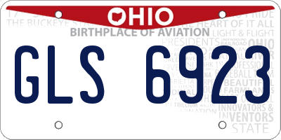 OH license plate GLS6923