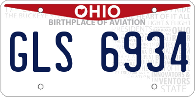 OH license plate GLS6934