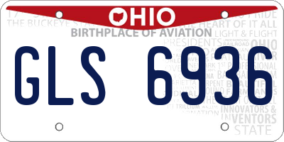 OH license plate GLS6936