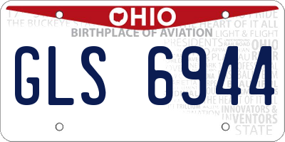 OH license plate GLS6944