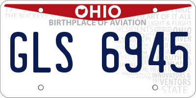 OH license plate GLS6945
