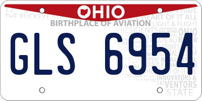 OH license plate GLS6954